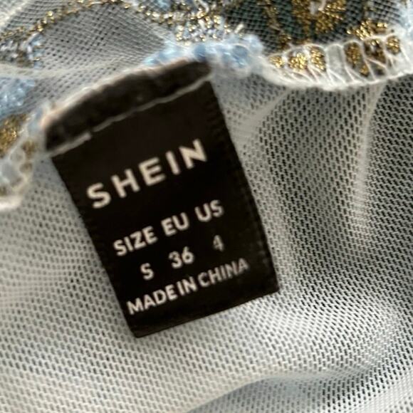 Women Sheer Lace Brami Bralette Wireless Fairy Princess Lingerie Blue Size Small - Picture 4 of 7